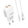 KAKUSIGA CHARGEUR 2USB MICRO USB CHARGE RAPIDE BLANC 2,4A