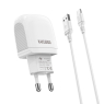 KAKUSIGA CHARGEUR 2USB TYPE C CHARGE RAPIDE BLANC 2,4A