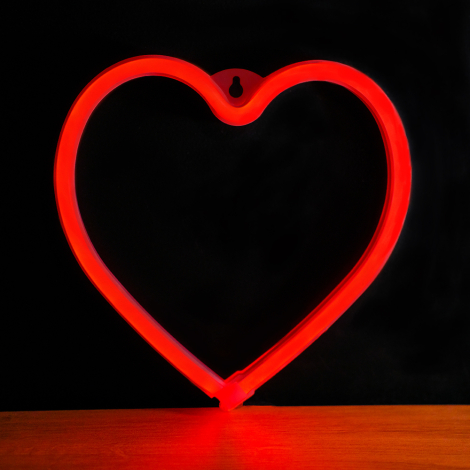 MINI ENSEIGNE LED EN FORME DE COEUR