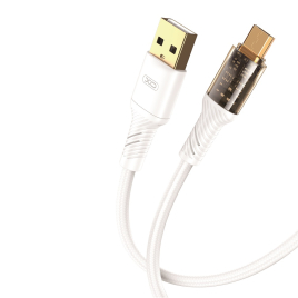 DATA CABLE LIGHTNING BLANC/TRANSPARENT 2.4A
