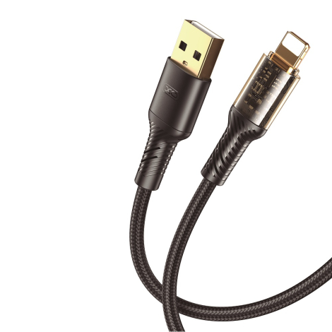 DATA CABLE LIGHTNING NOIR/TRANSPARENT 2.4A