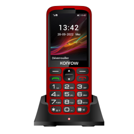 KONROW TELEPHONE SENIOR 280 ROUGE+SUPPORT