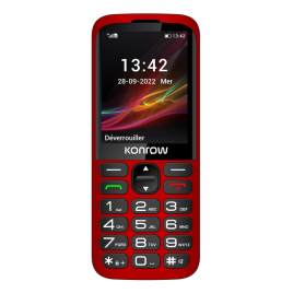 KONROW TELEPHONE SENIOR 280 ROUGE+SUPPORT