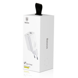 BASEUS  CHARGEUR 24W  FAST RAPIDE USB +TYPE C BLANC