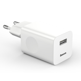 BASEUS  CHARGEUR 24W  FAST RAPIDE USB +TYPE C BLANC