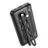 HOCO POWER BANK 10000 mAh LED ULTRA FIN  AVEC CABLES NOIR J90A