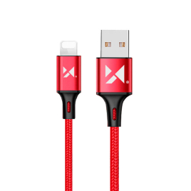 WOZINSKI CABLE NYLON USB LIGHTNING ROUGE