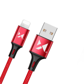 WOZINSKI CABLE NYLON USB LIGHTNING ROUGE