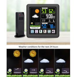 STATION METEO COULEUR HEURE ALARME TEMPERATURE INTERIEUR+EXTERIEUR  TS 3310