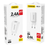 DUDAO CHARGEUR DOUBLE USB 2,4A  A2EU BLANC