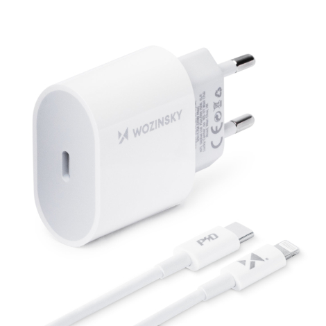 WOZINSKY CHARGEUR RAPIDE TYPE C+ CABLE USB-C LIGHTNING WWC03L 