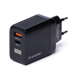 WOZINSKY CHARGEUR 2 PORTS  USB + TYPE C   WWC 001