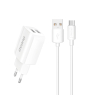 DUDAO CHARGEUR  2USB + CABLE TYPE C  FAST CHARGE 2,4A BLANC