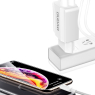 DUDAO CHARGEUR  2USB + CABLE TYPE C  FAST CHARGE 2,4A BLANC