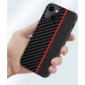 COQUE CARBONNE NOIRE LISERAI ROUGE A03CORE