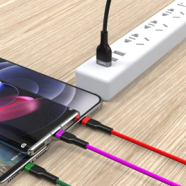 KAKU CABLE  3 EN 1 LIGHTNING+MICRO USB+TYPE C CHARGE RAPIDE KSC481