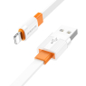 BOROFONE CABLE USB TO LIGHTNING 2,4 A CHARGE RAPIDE BX89 BLANC ET ROUGE