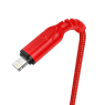 DATA CABLE LIGHTNING 2,4A 1M ROUGE