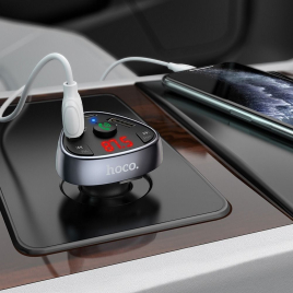 HOCO CHARGEUR VOITURE+TRANSMETTEUR FM BLUETOOTH E51 NOIR