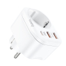 HOCO CHARGEUR SECTEUR RAPIDE 20W +2 USB+TYPE C NS3 BLANC