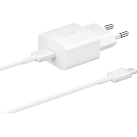 SAMSUNG CHARGEUR ORIGINE TYPE C + CABLE C / C BLANC 15W