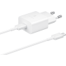 SAMSUNG CHARGEUR ORIGINE TYPE C + CABLE C / C BLANC 15W