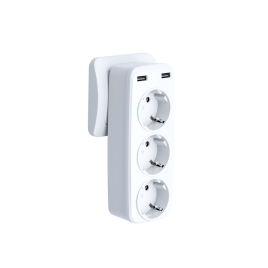 CHARGEUR MULTI PRISES + 2 USB FAST CHARGE 2.4A