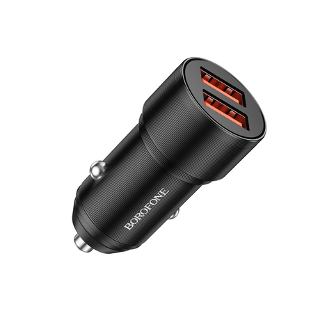 BOROPHONE CHARGEUR VOITURE 2 USB CHARGE RAPIDE 12W NOIR