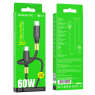 BOROPHONE DATA CABLE TYPE C TO TYPE C 60W 3A  BX92 NOIR