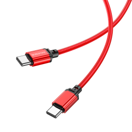 BOROPHONE DATA CABLE TYPE C TO TYPE C 60W 3A  BX87 ROUGE