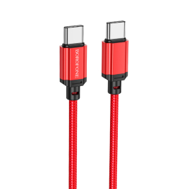 BOROPHONE DATA CABLE TYPE C TO TYPE C 60W 3A  BX87 ROUGE