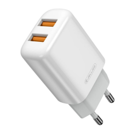 JELLICO CHARGEUR USBX2 + CABLE TYPE C CHARGE RAPIDE 2,4A BLANC