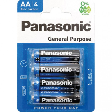 PANASONIC PILES  POWER ZINC AAA X4 PAR BOITE DE 12