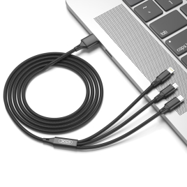 CABLE XO NB173 3 EN 1 USB C/ LIGTHNING MICRO 2,4A NOIR