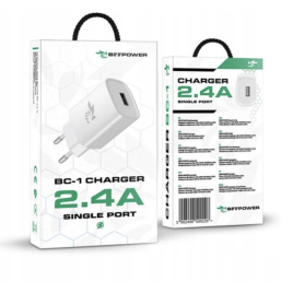 CHARGEUR BEEPOWER BC1  2,4A USB 1 PORT BLANC