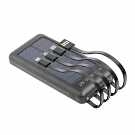 BATTERIE SOLAIRE 10000 MAH + 3 Cables intégrés