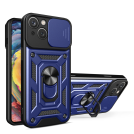 COQUE ARMOR CAMSHIELD AVEC SUPPORT ET CACHE CAMERA IPHONE 15 BLEU