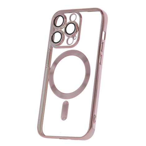 Coque Transparente iPhone 11 Magsafe avec bords colorés (rose) 