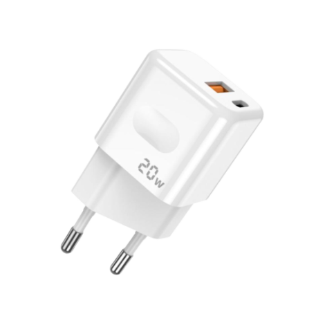 JELLICO C87 CHARGEUR 20W USB-C+USB 3,0 BLANC