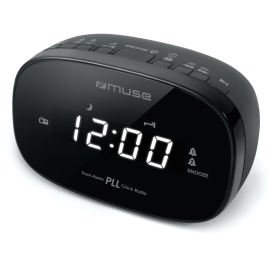 MUSE M-15 RADIO REVEIL FM DOUBLE ALARME NOIR