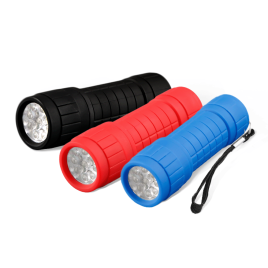 PACK DE 12 TORCHES LED A PILES AVEC PRESENTOIR