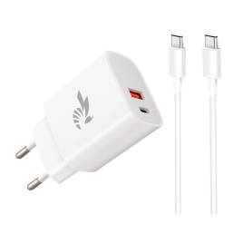 CHARGEUR BEEPOWER BC4 20W 2 PORTS USB + TYPE C + CABLE TYPE C/TYPE C