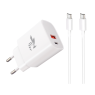 CHARGEUR BEEPOWER BC 4 20W 2 PORTS USB +CABLE LIGHTNING BLANC