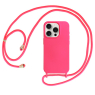 ETUI SILICONE + CORDON IPHONE 15 PRO ROSE