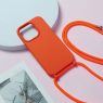 ETUI SILICONE + CORDON IPHONE 15 PRO ORANGE