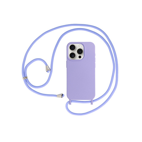 ETUI SILICONE + CORDON IPHONE 15 VIOLET