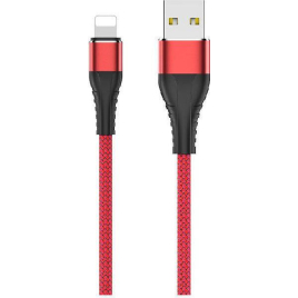 DATA CABLE LIGHTNING POUR IPHONE ROUGE JELLICO 1M