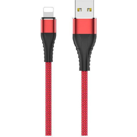 DATA CABLE LIGHTNING POUR IPHONE ROUGE JELLICO 1M
