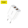 CHARGEUR DUAL USB KIT TYPE C FONENG EU45 BLANC