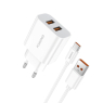 CHARGEUR DUAL USB KIT TYPE C FONENG EU45 BLANC